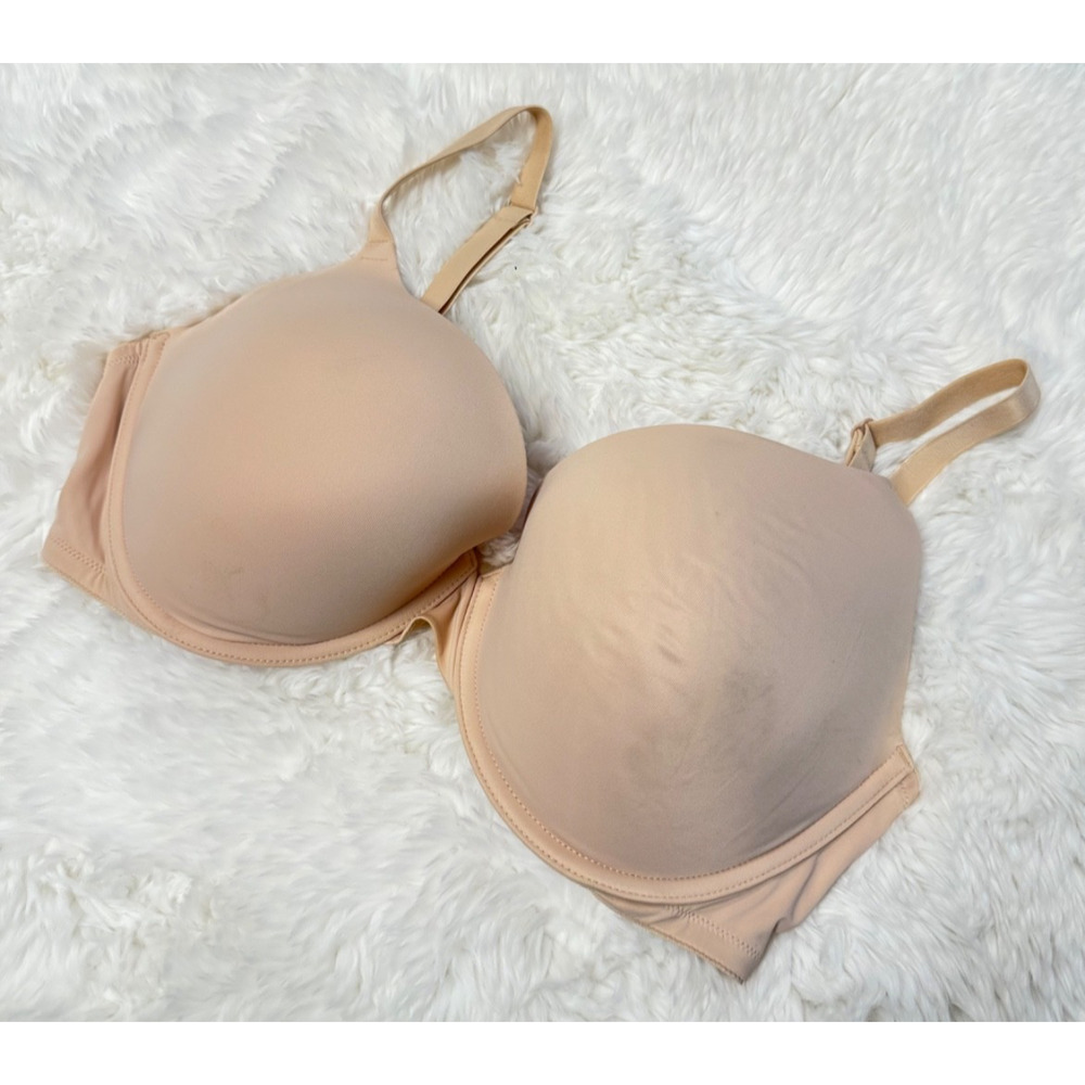 PINK Victoria's Secret Bra Sz 36DD Beige Wear Everywhere Push Up Bra, 3176